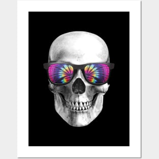 skull wearing sunglasses Posters and Art